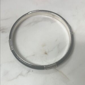 Elegant Silver and Black Brighton Bangle Bracelet